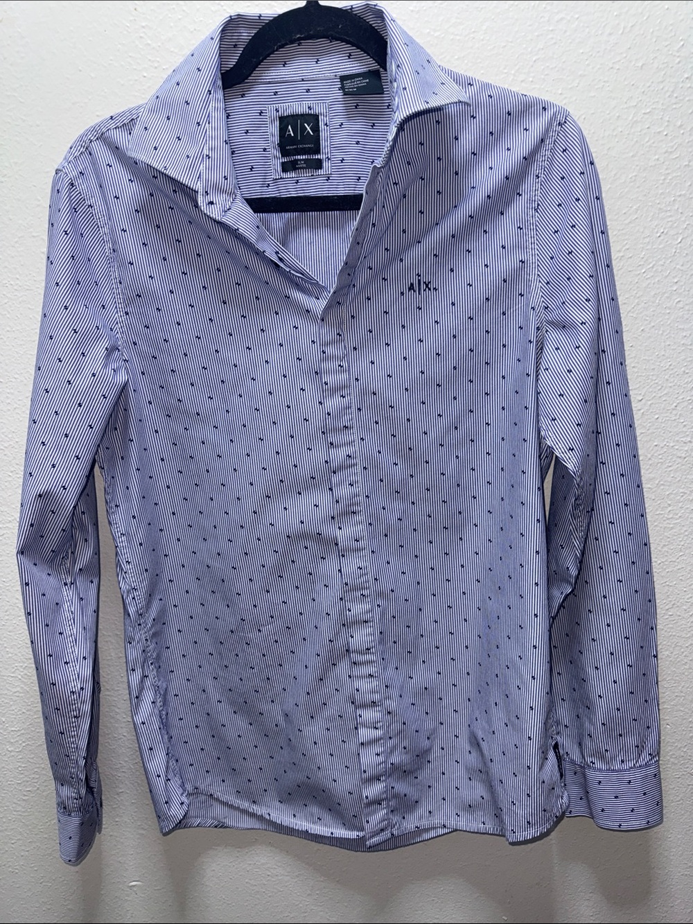 A/X Armani Exchange Light Blue Pin Dot Dress Shirt